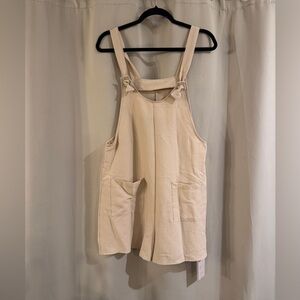 NWT Emery Rose Cream Textured Overalls